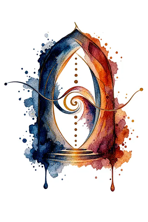Porte archétypale peinte à l’aquarelle